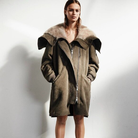 AllSaints RARE Army Green Oren Heavy Parka - Picture 3 of 16